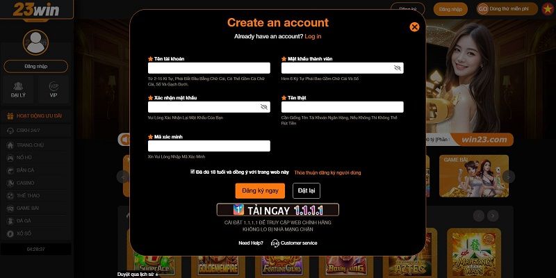 Chi tiết từng bước giúp hội viên mới đăng ký 23WIN